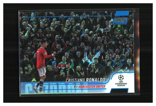 2021-22 Stadium Club Chrome Cristiano Ronaldo Blue Prism Refractor #7