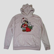 Strawberry Shortcake Custard Pink Fleece Hoodie Cat Ears Women's Size S