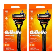 Gillette Fusion5 Razor for Men, Handle + 1 Razor Blade Refill (Lot of 2)