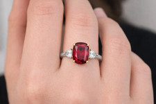 Eleganter Damenring Silberfarben Roter Stein Geschenk Schmuckbox Optional