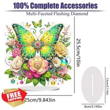 5D Diamond Painting Kit Full Drill Flowers Butterfly Ornament