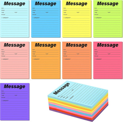 9 Pcs Phone Message Sticky Notes 5 X 3.94Inch Assorted Neon Colors