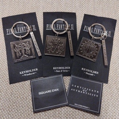 Final Fantasy 11 Flag Keychain Set Windsies Sandoria BastyUsed