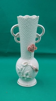 Thames Japan Pitcher Vase Gold Pink Raised Roses Textured Vintage 8 1/4''
