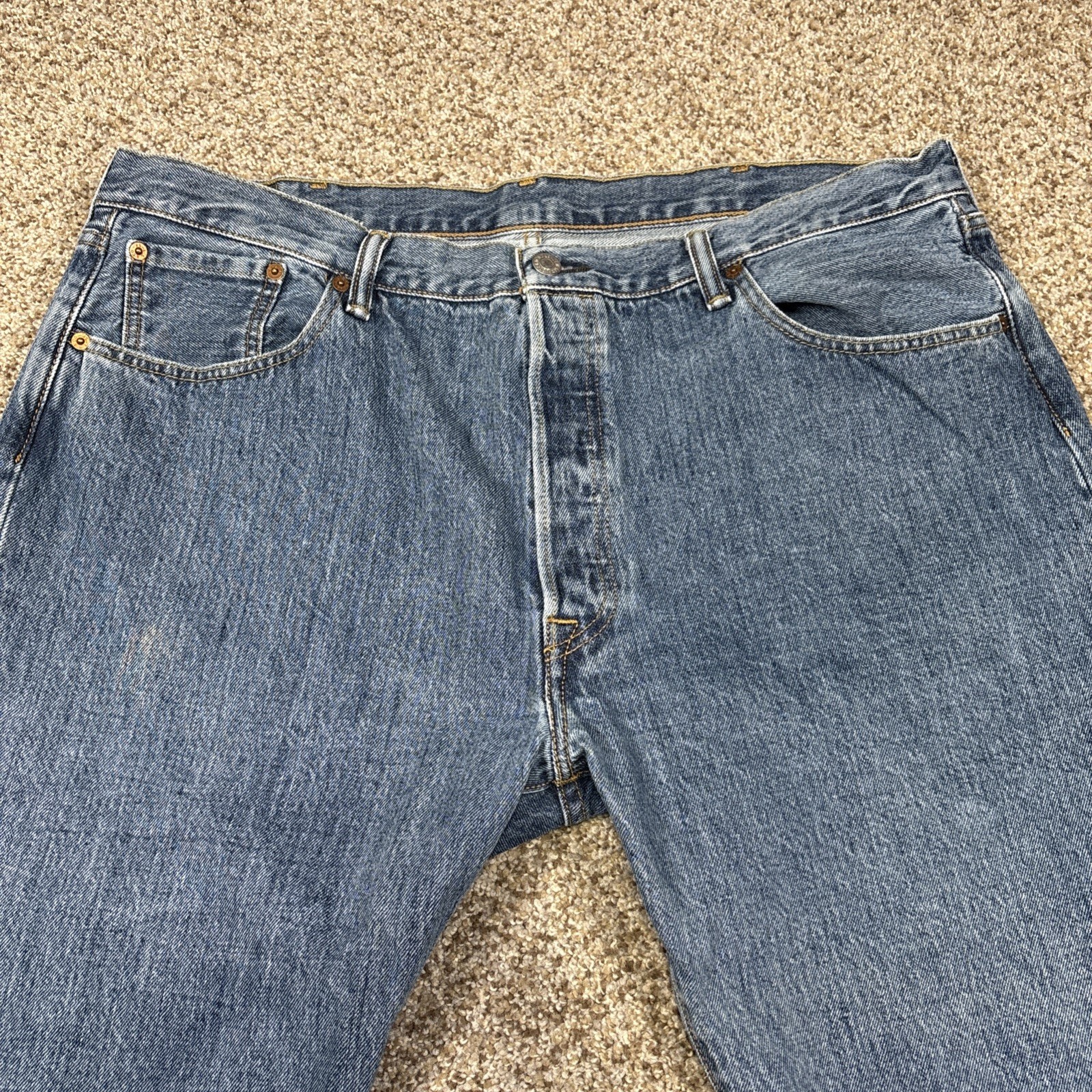 Levis 501 XX Jeans Mens 40x30 Blue Med Wash Denim Button Fly 38x30 - View 2