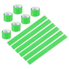 12 Pcs Reflective Slap Bands Reflector Band Snap Bracelet Green