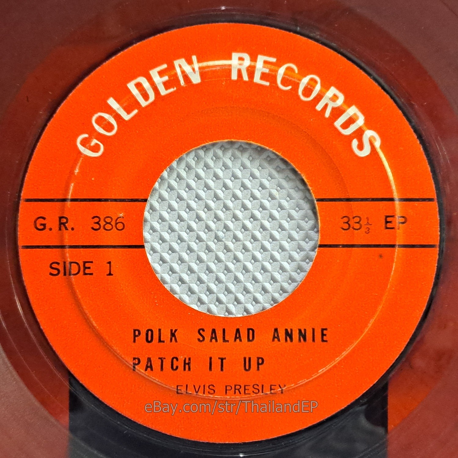 Elvis Presley Thailand EP 45 with Polk Salad Annie and Just Cant Help Believin