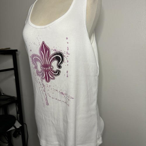 Y2K Big Flirt White & Purple Affliction Style Tank Top, Size: 2XL - Bild 3 von 6