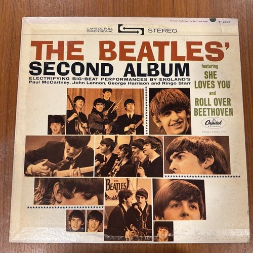 The Beatles Second Album LP Capitol Label Record ST 2080 Stereo Rainbow Label