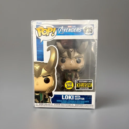 Funko Pop! Marvel Loki With Scepter #985 Avengers Glow In Dark EE 2022 Exclusive