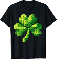 Funny Building Shamrock Blocks St Patricks Day Unisex Adult T-shirt