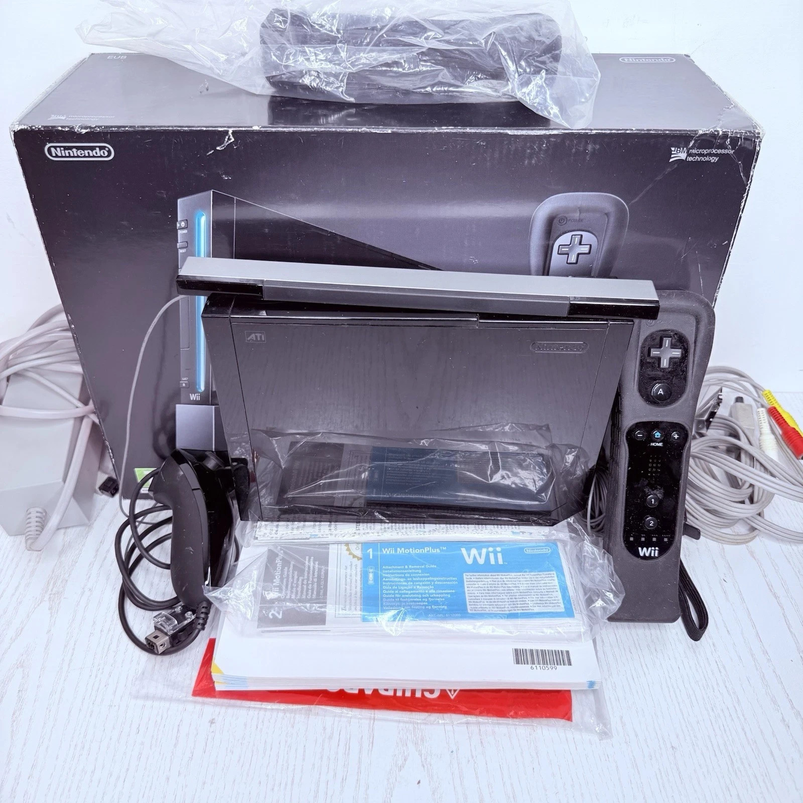 Nintendo Wii Nera Console Completa Box Originale Wii Remote PAL Funzionante