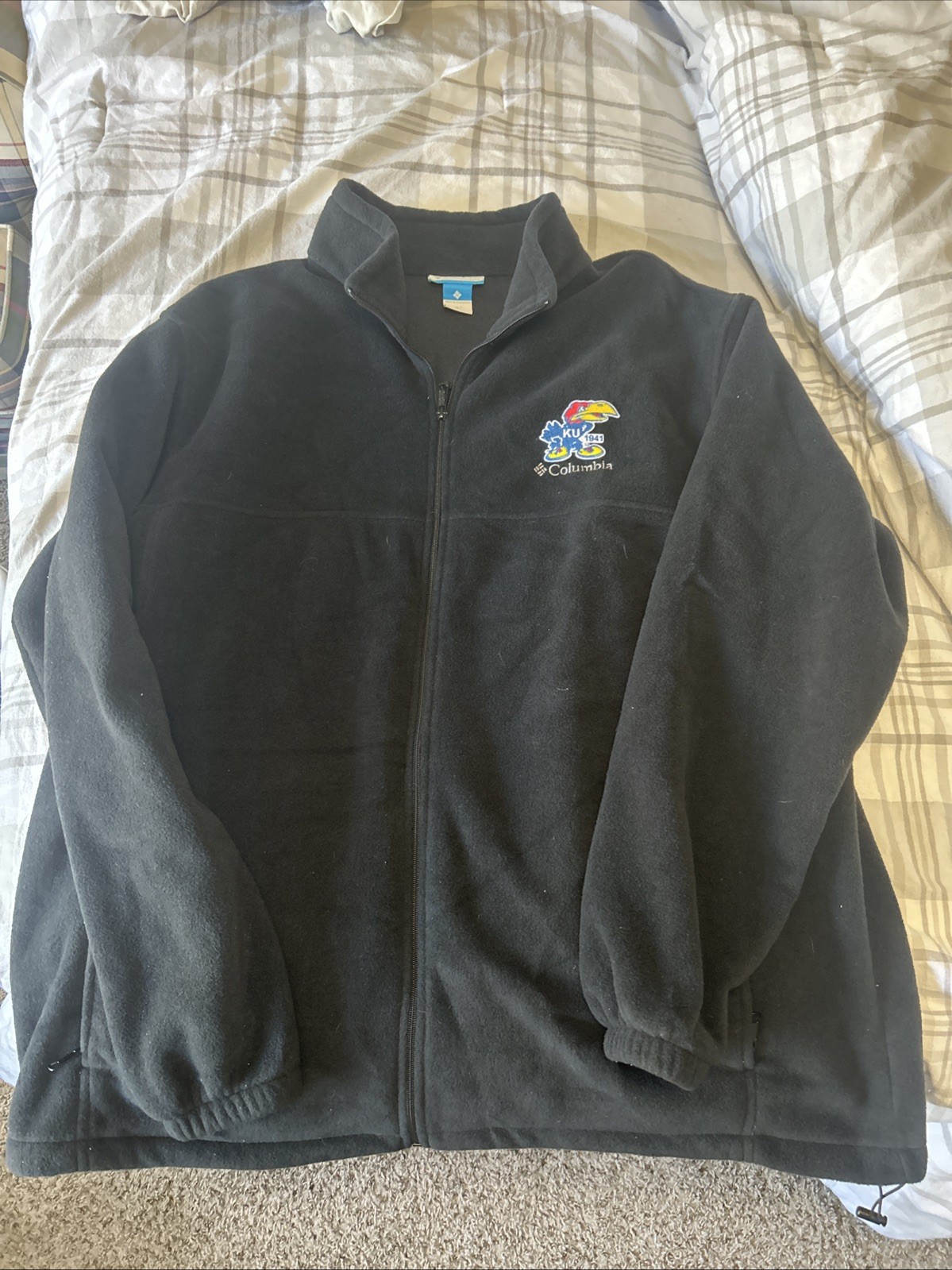 Kansas Jayhawks Jacket Mens 3XT Black Columbia Full Zip Fleece University