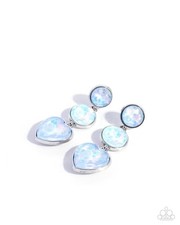 Paparazzi Pretty Poised - Blue - Blue Mulitcolored Opalescent Gems - Post Earrin