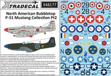 Xtradecal 148 P-51d Bubbletop Mustang Italy Swiss Saaf Haiti Sweden More Decals