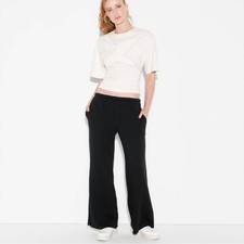 NWT Wild Fable Women's Mid-Rise Wide Leg Sweatpants Black Size Small