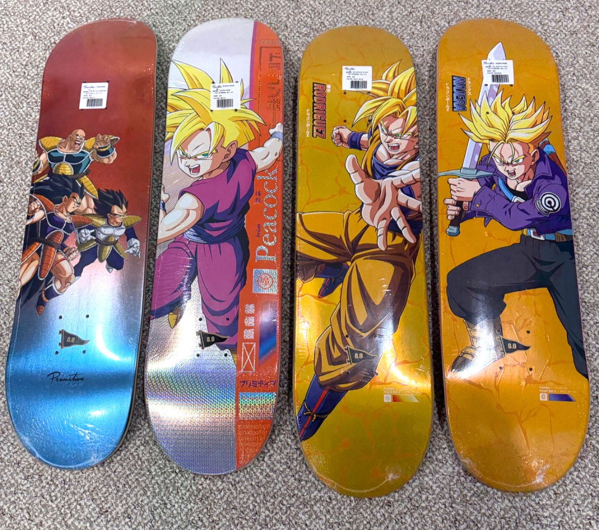 ドラゴンボールコラボ　Primitive Skateboarding デッキ Dragon Ball Z X Primitive Skateboards Lot of 4 Decks Brand New | eBay