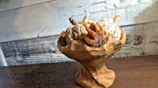Fall Fireplace Mantel Wood Bowl Filler Decor with fillers