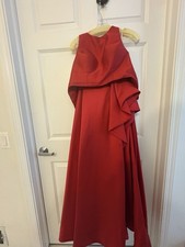 Sherri Hill Long Red Evening 2-Piece Jade Gown with Hi-Lo Slit Skirt Size 6