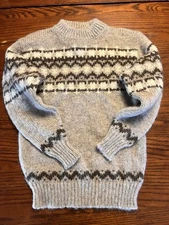 Vintage North Star XS Wool Sweater Fair Isle Nordic Denmark