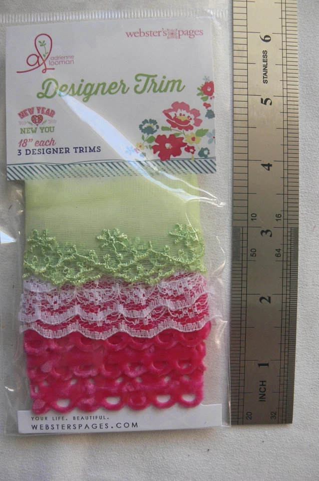 Designer Trim - 3 Styles and Colours 18" each Green White & Fuchsia - WebsterWRP - Image 3 of 4