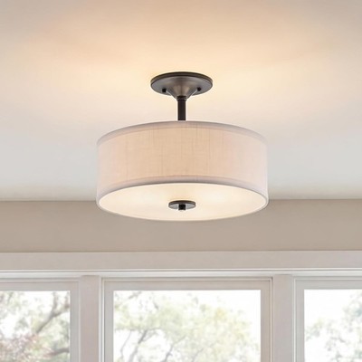 Progress Lighting Inspire 13'' 2-Light Semi-Flush Ceiling Mount P350129-143 Blk