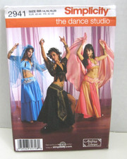 Simplicity 2941 Belly Dancer, Harem & Genie Costume Pattern Misses' 14-20 Uncut