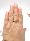 14K Yellow Brushed Gold 1/4 CTW Diamond Men's Solitaire Ring Size 12.25 [R387] — photo 5