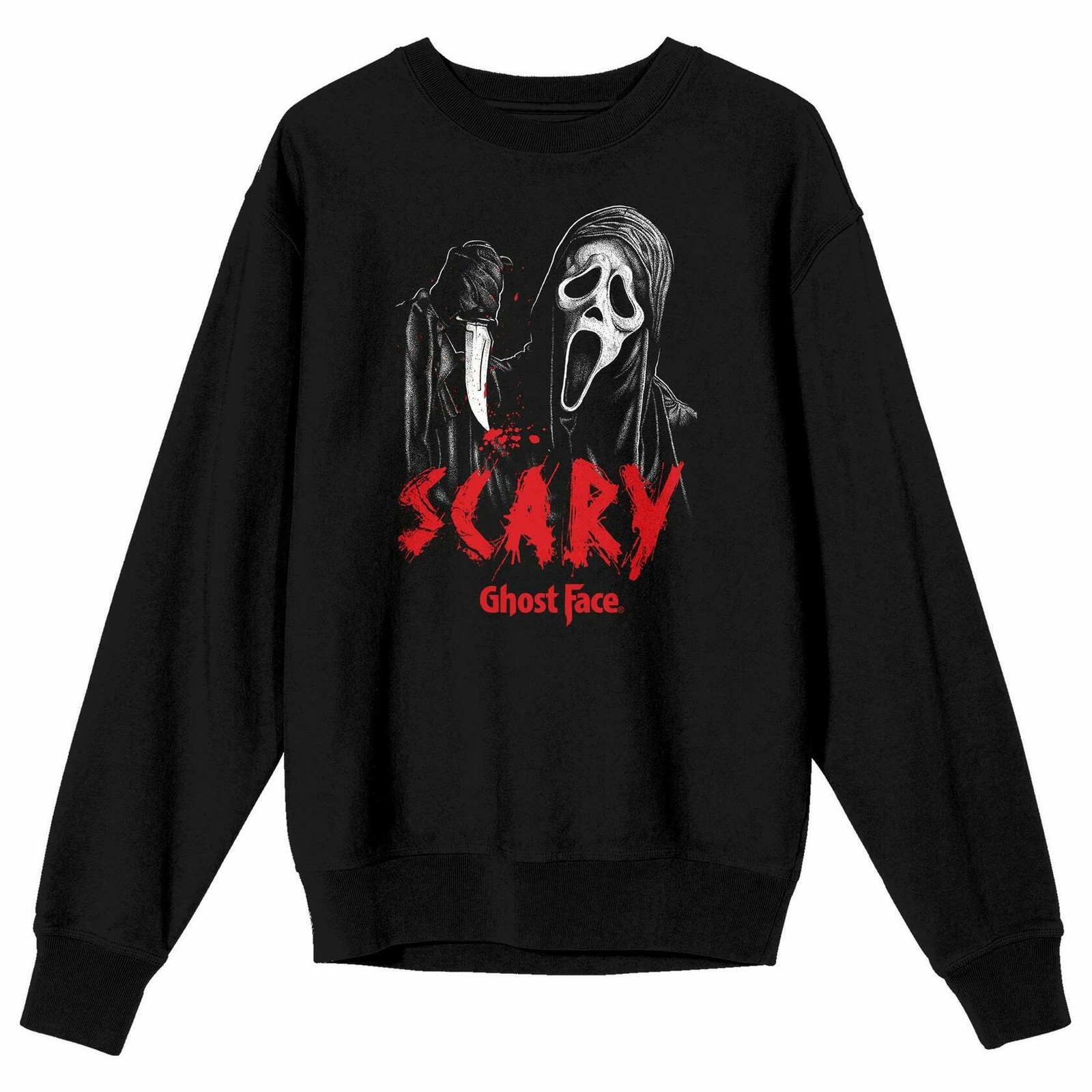 Scream Ghostface Scary Mask Men's Crewneck Sweatshirt, Black
