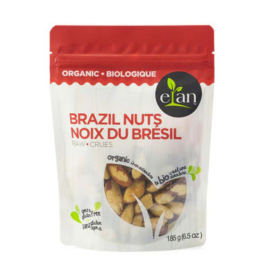 ELAN Organic Raw Brazil Nuts, 185g/6.5oz., {Imported from Canada} - Picture 1 of 5