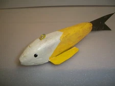 FISH DECOY WOOD SPEARING ICE FISHING LURE FOLK ART MINNESOTA CARVER ORIGINAL 6"