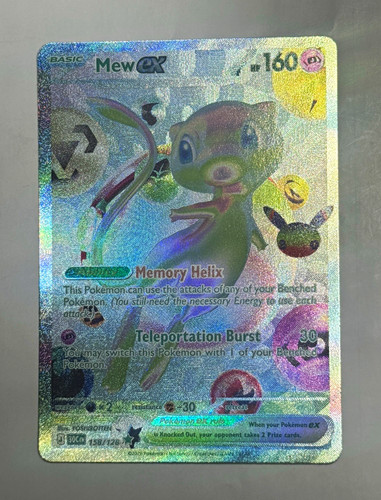 Pokemon Mew ex 158/128 30th Celebration Futuristic Rare Card Near Mint