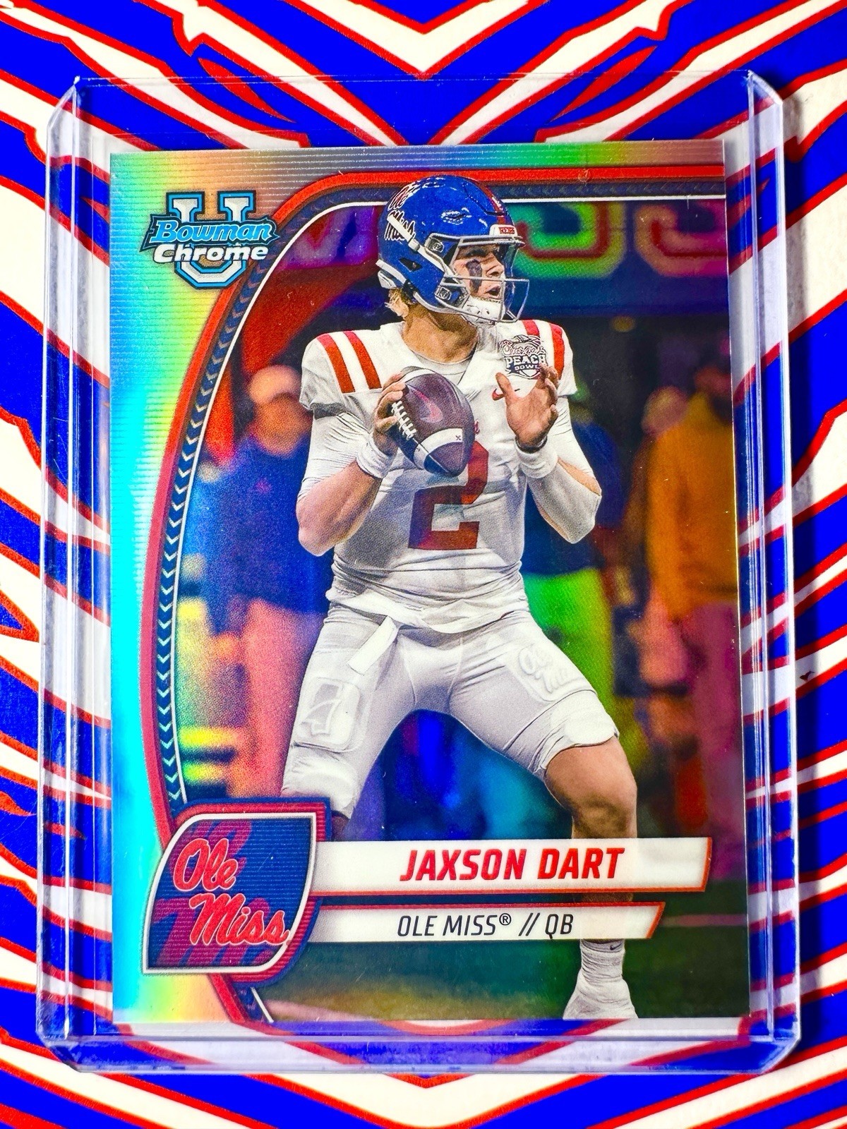 2024 Bowman University Chrome Jaxson Dart RC Image Variation Refractor SP #SP-15