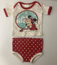 Vintage 1984 Disney Minnie Mouse 2-Piece Top Bottom Toddler Set RARE