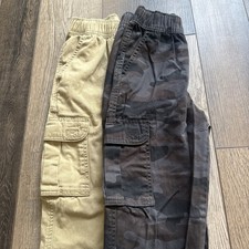 2 Pair Children  s Place Cargo Pants Khaki Gray Camo Boys 10 Slim
