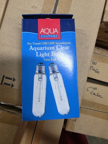4x Aquarium Clear Light  Bulb Twin Pack 15Watt / 120Volt Aqua Culture (8 Ttl)