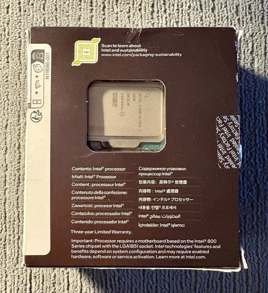 Intel Core Ultra 7 Desktop Processor 265K - 20 cores (BX80768265K) - Image 2 of 3