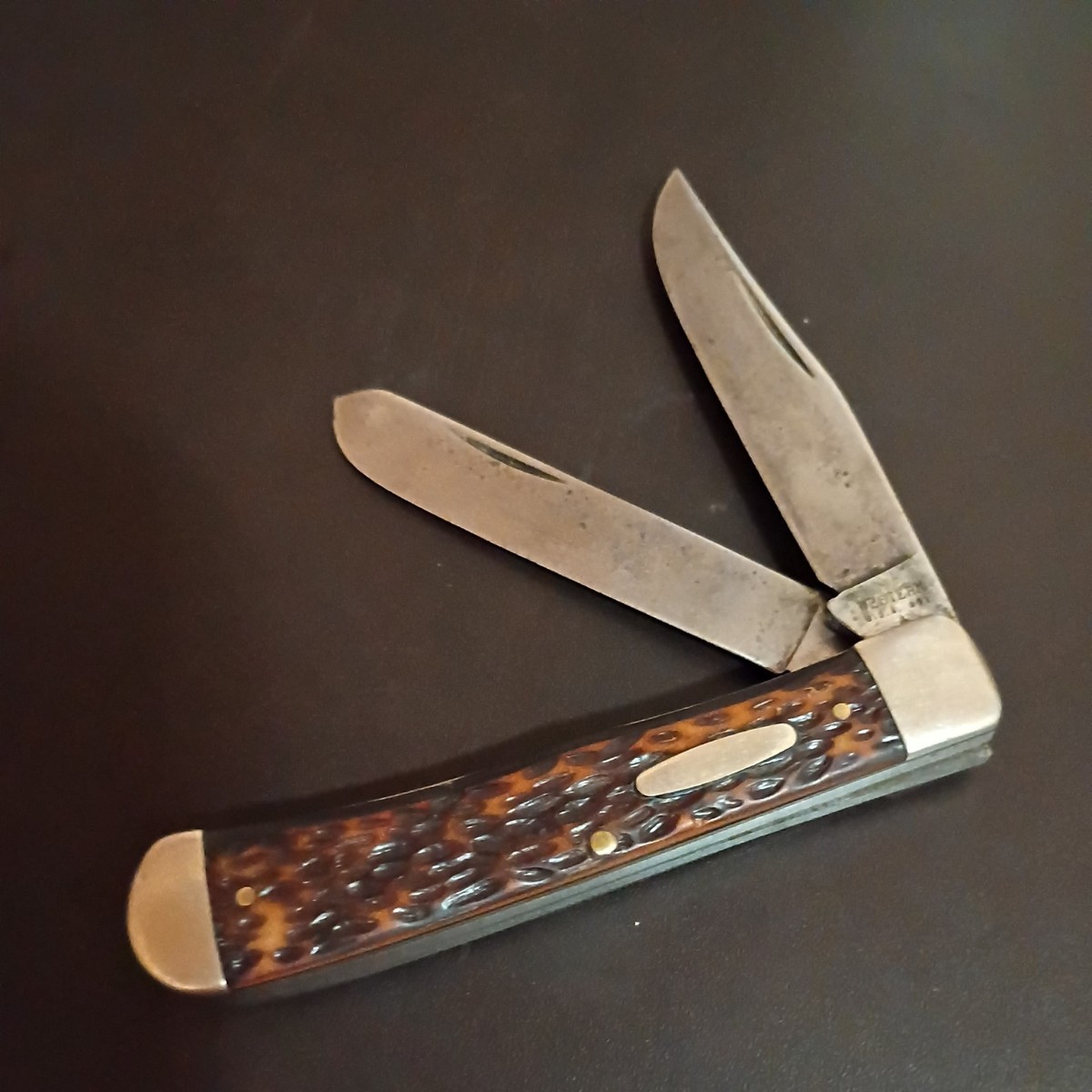 VINTAGE WESTERN TRAPPER MODEL #691 POCKET KNIFE DELRIN HANDLES | eBay