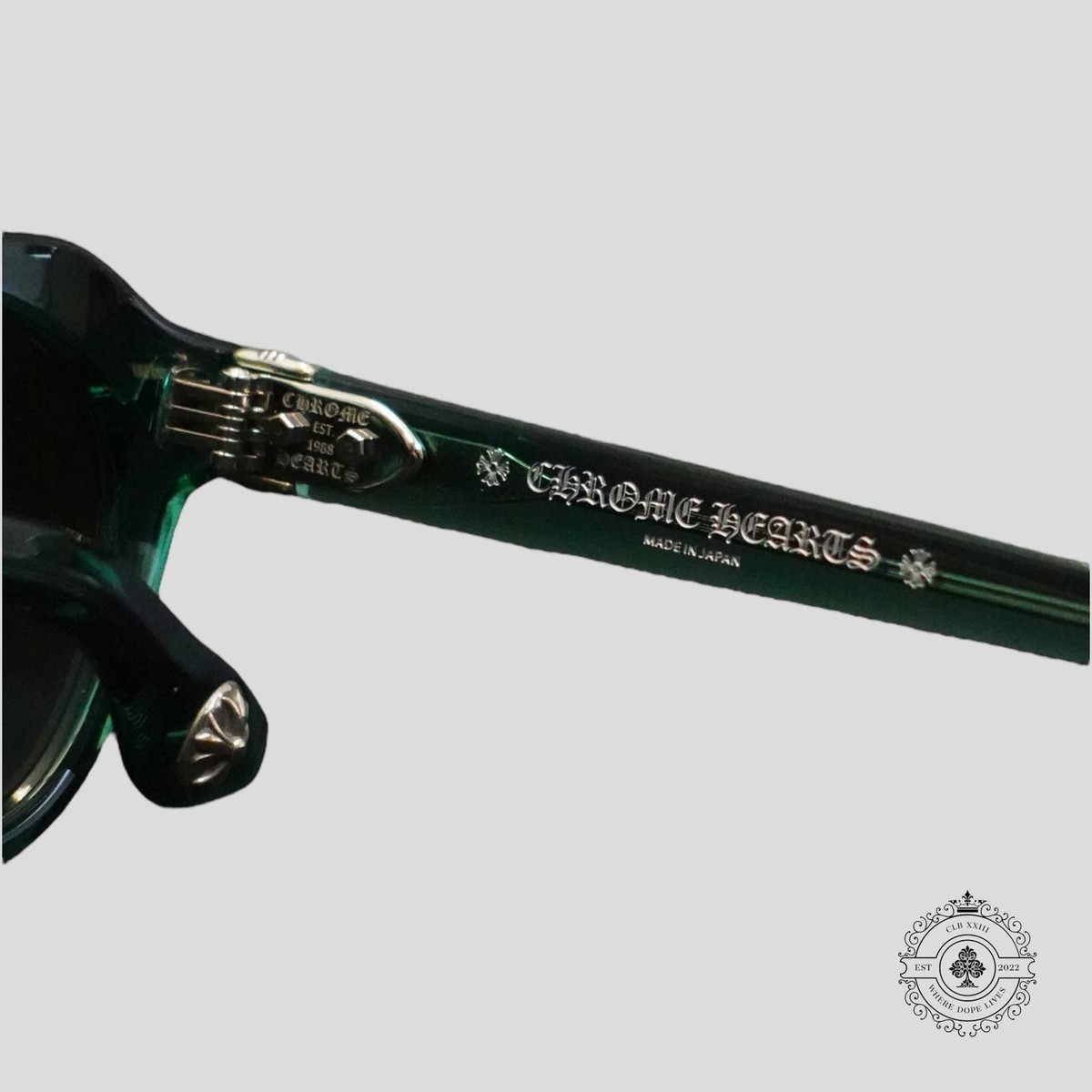 Chrome Hearts Lizard Boot Sunglasses in Marine Green/Silver | eBay