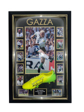 FRAMED GAZZA Paul Gascoigne of  ENGLAND 1996 Signed BOOT Autographed Display!!