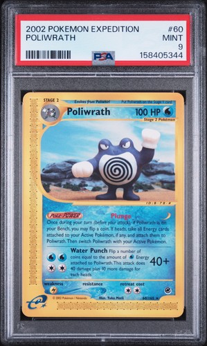 Poliwrath Pokemon Expedition 60 NM PSA MINT 9 (5344)