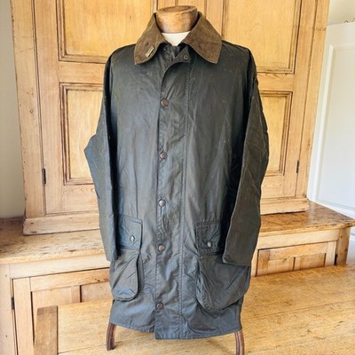Barbour A200 Border Wachsjacke C40 & Kapuze Outdoor Vintage Classic Long Mantel