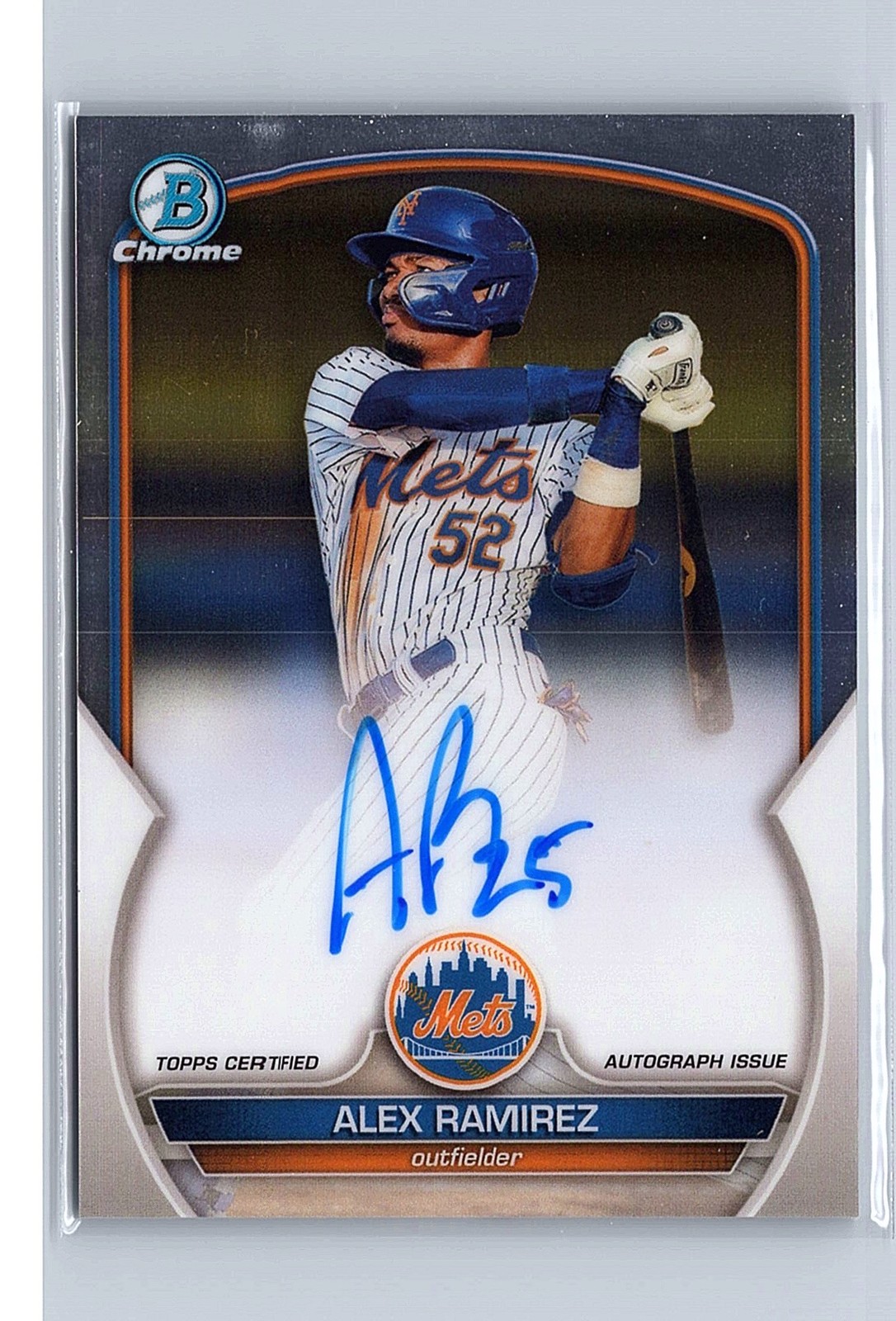 Alex Ramirez 2023 Bowman #CPA-AR Chrome Prospect Autographs New York Mets