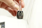 VTG. 1985 G & S BIKER RING SIZE 11 1/4"SILVER EAGLE &TURQUOISE ACCENTS 12.6GRAMS