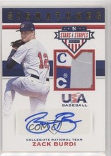 2017 USA Baseball Stars & Stripes Laundry Tag 6/8 Zack Burdi #75 Patch Auto 0i76