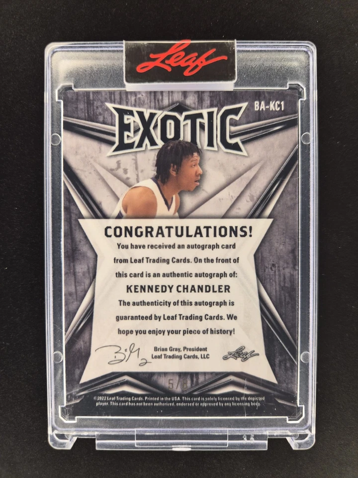 2022-23 Leaf Exotic Kennedy Chandler /8 - Image 2 of 2