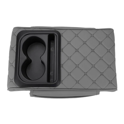 Car Centre Console Cover Multifunctional Nappa Leather – Grey/Black
