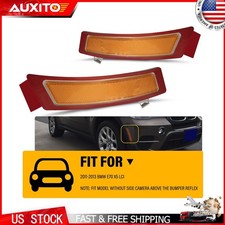 Pair Front Bumper Reflector Lights Amber Lens Fit For BMW X5 E70 LCI 2011-2013