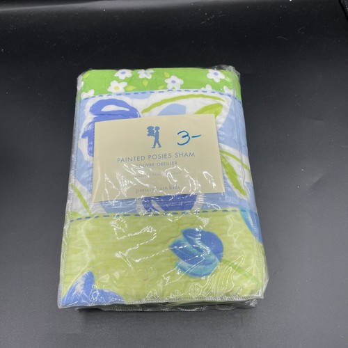 Pottery Barn Kids bemalte Sträuße Schein Standard grün blau Blumen neu Nachlass - Bild 1 von 2