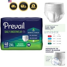Daily Protective Underwear - Unisex Adult Incontinence Underwear - Disposable...